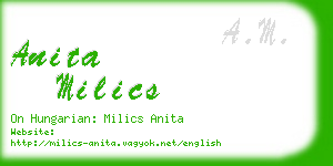 anita milics business card